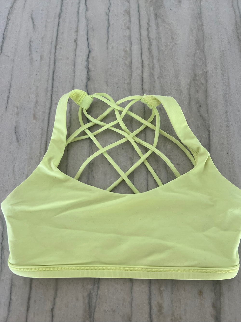 Light Yellow Strappy Back Sports Bra - Women’s Lululemon.  Size 2.